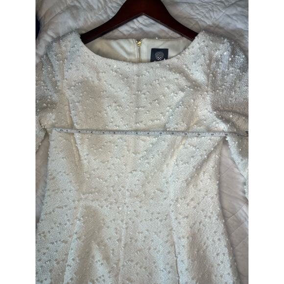 Vince Camuto Size 8 Semi Formal‎ White Cocktail Wedding Sparkle Dress NYE - Picture 7 of 10